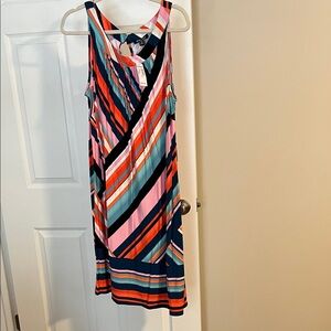 NWT Colorful Striped Midi Dress